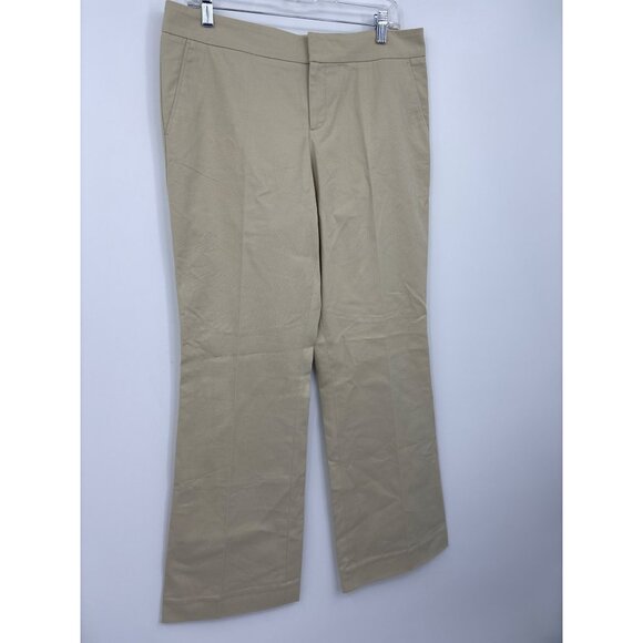 Lilly Pulitzer Vintage Palm Beach Fit Chino Khaki Tan Bootcut Pant Size 12 - Picture 2 of 4